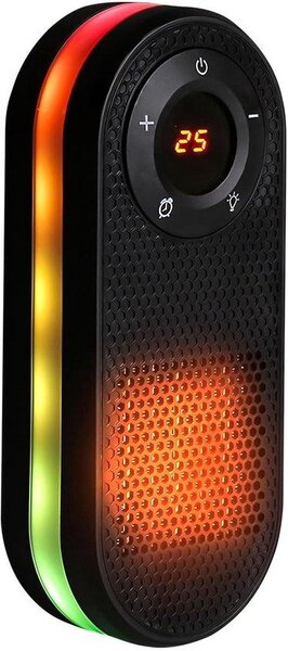 Stufa elettrica in Vetroceramica - Efficienza energetica - 1000 W - Telecomando - Timer - Funzione silenziosa - Illuminazione d'atmosfera - Regolazione della temperatura 15-32 °C