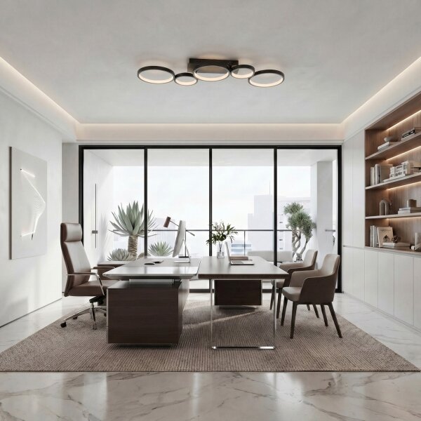 Brilagi - Plafoniera dimmerabile a LED RINGO LED/34W/230V nera + telecomando