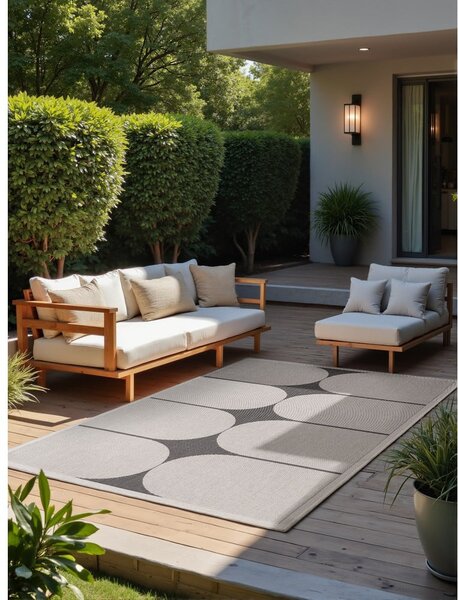 Tappeto da interno/esterno bianco e nero 160x230 cm Duet Bowen – NORTHRUGS