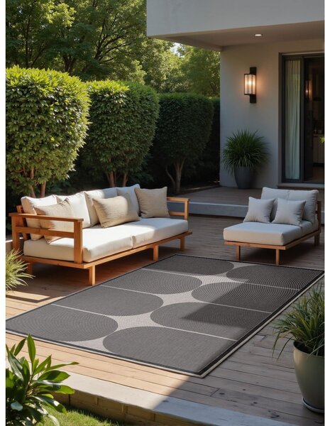 Tappeto da interno/esterno bianco e nero 160x230 cm Duet Bowen – NORTHRUGS