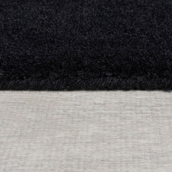 Tappeto nero e grigio in lana tessuto a mano 120x180 cm Collage Monochrome – Flair Rugs