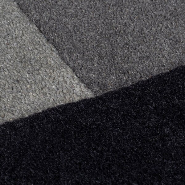 Tappeto nero e grigio in lana tessuto a mano 120x180 cm Collage Monochrome – Flair Rugs