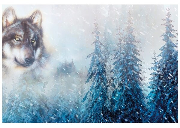 Carta da parati – Lupo in un paesaggio innevato