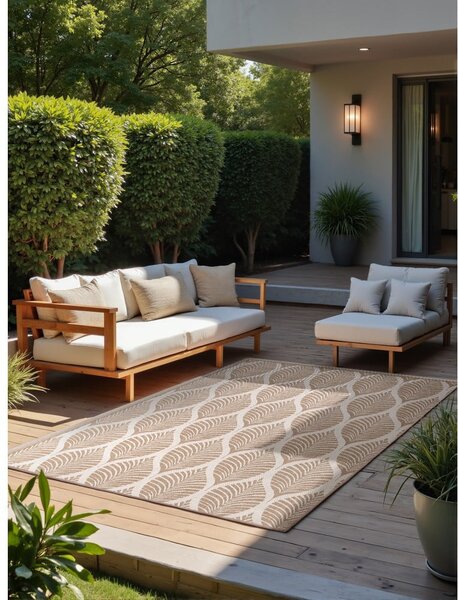 Tappeto da interno/esterno beige/avorio 160x230 cm Duet Liora – NORTHRUGS