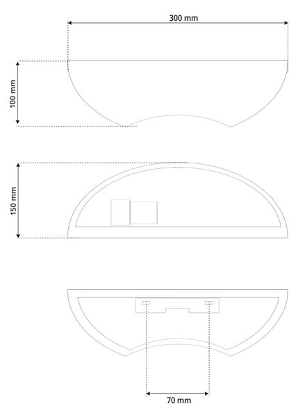 Applique da Parete E14 Curva Moderna in Gesso Pitturabile