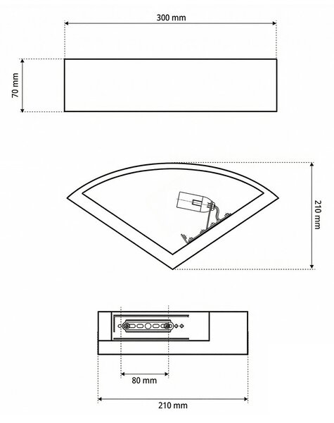 Applique da Parete Angolare E14 Bidirezionale in Gesso Pitturabile