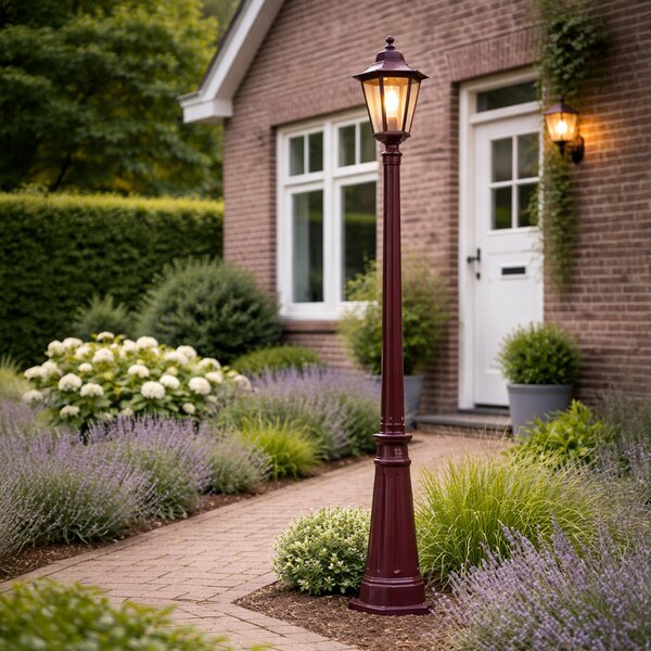 Lanterna da esterno classica rosso scuro 213 cm IP44 - Havana