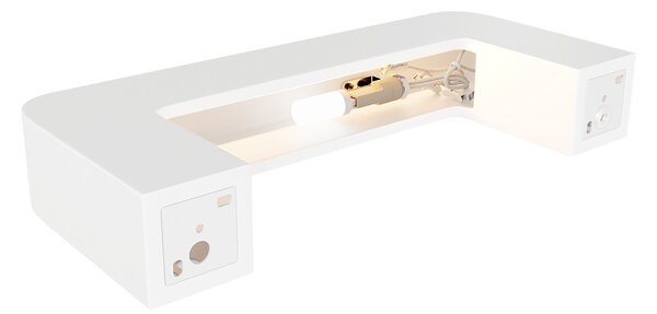 Applique da Parete G9 Curva U Luce Indiretta in Gesso Pitturabile