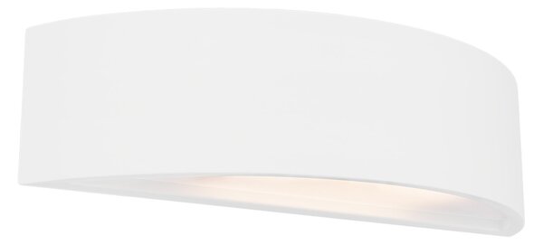 Applique da Parete E14 Curva Bidirezionale in Gesso Pitturabile
