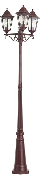 Lanterna da esterno classica rosso scuro 220cm 3 luci IP44 - Havana