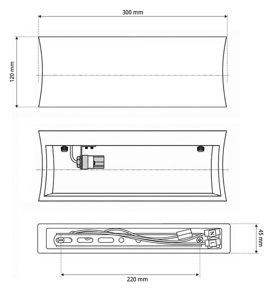 Applique da Parete G9 Rettangolare a Luce Indiretta in Gesso