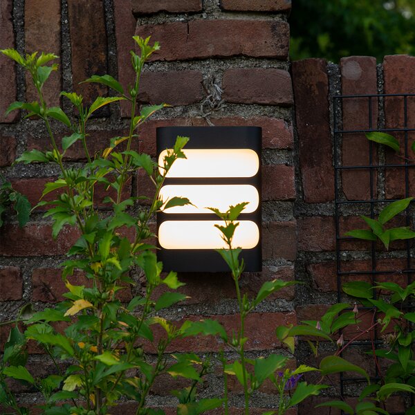 Applique moderna nera con LED IP44 - Gaev