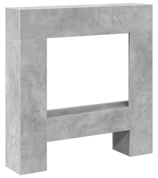 Cornice per Camino Grigio Cemento 81x18x82 cm in Truciolato