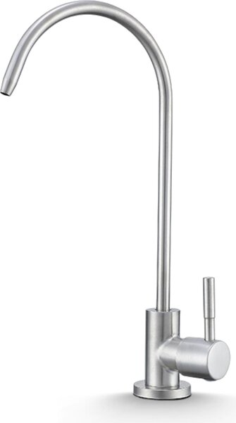 Rubinetto per acqua filtrata Ari in acciaio inox SUS304 satinato, beccuccio girevole 360 gradi, cartuccia Vetroceramica, per osmosi e lavello