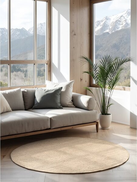 Tappeto rotondo color crema in iuta ø 160 cm Bouclé Jaipur – Hanse Home
