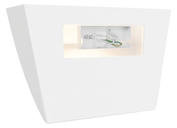 Applique da Parete E14 Curva Luce Indiretta in Gesso Pitturabile