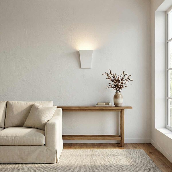 Applique da Parete G9 Curva Luce Indiretta in Gesso Pitturabile