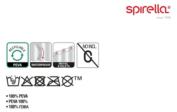 Tenda per doccia 180x200 cm Waterdrop – Spirella