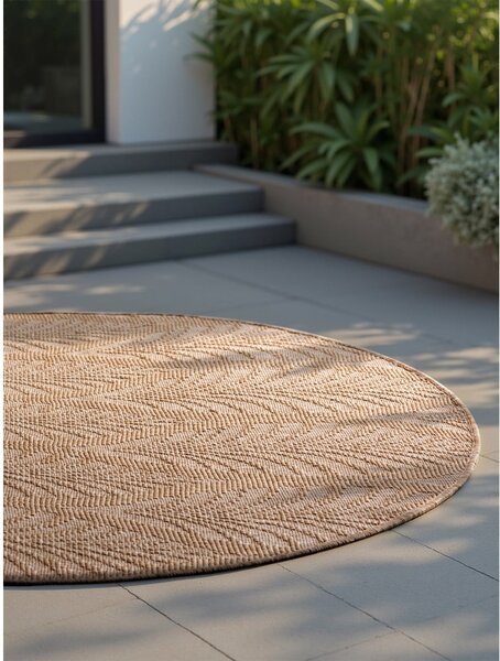 Tappeto da interno/esterno rotondo beige/avorio ø 160 cm Duet Liora – NORTHRUGS