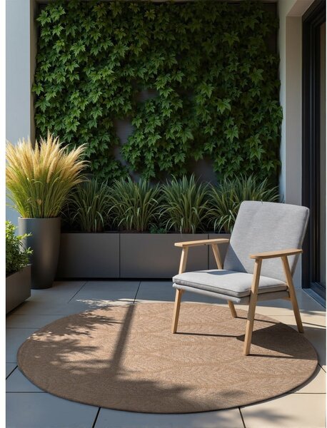 Tappeto da interno/esterno rotondo beige/avorio ø 160 cm Duet Liora – NORTHRUGS