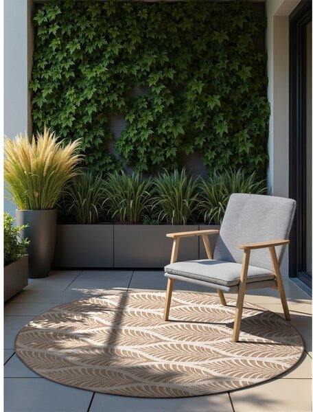 Tappeto da interno/esterno rotondo beige/avorio ø 160 cm Duet Liora – NORTHRUGS