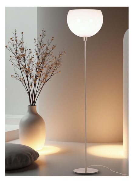 PLANET PIANTANA H176 CM IN METALLO 4 COLORI E PARALUME D35 CM IN ACRILICO BIANCO DESIGN MODERNO