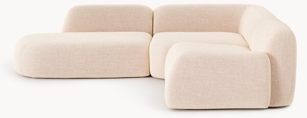 Divano angolare componibile 4 posti in bouclé con chaise longue Wolke