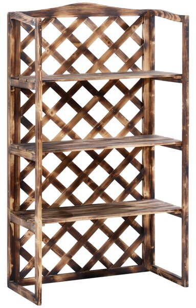 Outsunny Scaffalatura per Piante Fioriera a 3 Ripiani in Legno di Abete 80 x 40 x 148cm|Aosom
