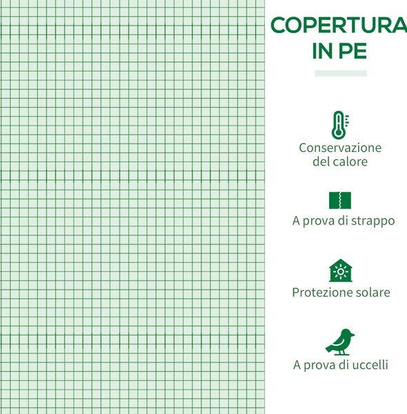 Outsunny Serra da Giardino con 2 Finestre e Porta Avvolgibile per Orto in Acciaio e Copertura in PE Anti-Raggi UV, 200x77x148-169cm, Verde|Aosom Italy
