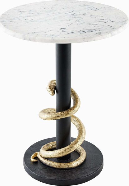 Tavolino da 50 cm in marmo dorato, design moderno per il soggiorno - ACQUISTA ORA