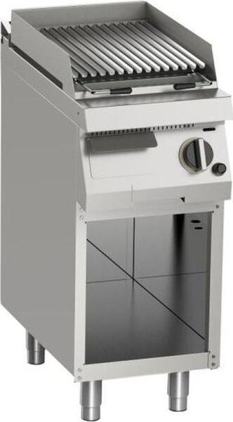 Griglia a gas con pietra lavica KBS, 1 zona di riscaldamento, 10 kW, 400x730x900 mm, base aperta scanalata