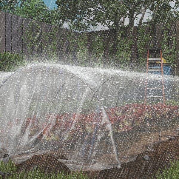 Outsunny Copertura per serra in plastica, Foglio per Coprire Piante, Resistente ai Raggi UV, Impermeabile, 8 x 10 m