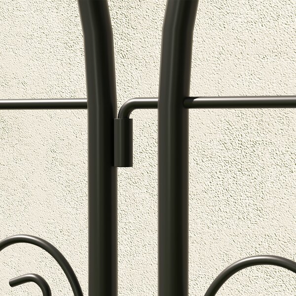 Outsunny Supporto per piante rampicanti con uccelli lotto di 2 griglie da giardino per verdure vite fiore metallo 50 x 150 cm nero