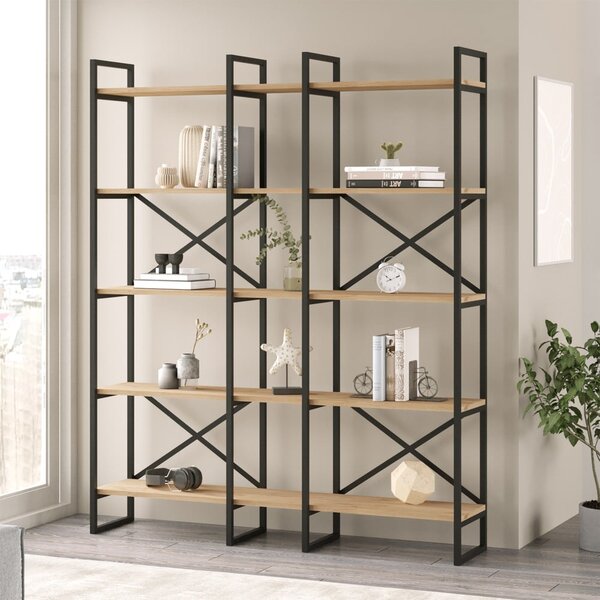 Scaffale in rovere nero/naturale 144x175 cm Dusan - Marckeric