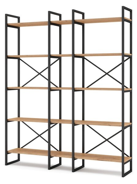 Scaffale in rovere nero/naturale 144x175 cm Dusan - Marckeric