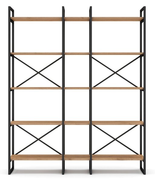 Scaffale in rovere nero/naturale 144x175 cm Dusan - Marckeric