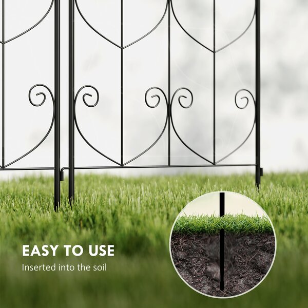 Outsunny Supporto per piante rampicanti con uccelli lotto di 2 griglie da giardino per verdure vite fiore metallo 50 x 150 cm nero