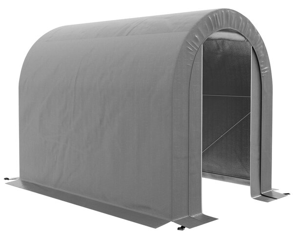 Outsunny Tenda da Giardino per bici tetto in PE, Capanno stoccaggio esterno garage in metallo zincato, 239 x 159 x 190 cm grigio | Aosom Italy