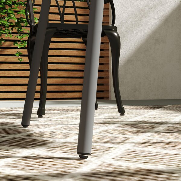 Outsunny Tavolo da pranzo da giardino per 6 persone con piano a doghe per giardino, patio, terrazza, 80 x 80 x 74 cm, grigio