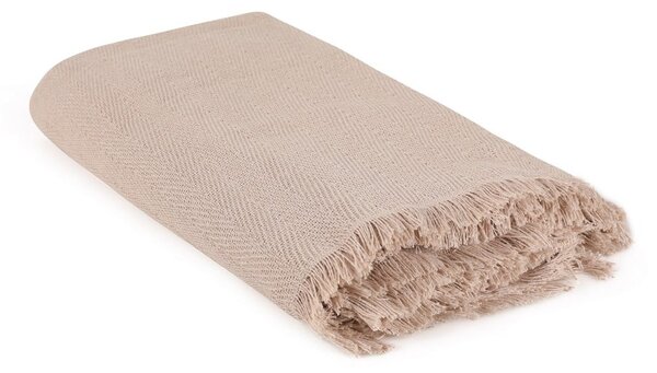 Copriletto marrone in cotone riciclato 170x205 cm Merlin - Mijolnir