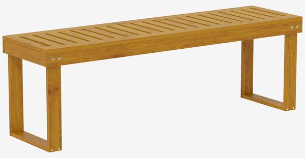 Outsunny Panchina da giardino in legno di pino 2 posti, seduta a doghe, 132 x 34 x 43 cm, legno naturale