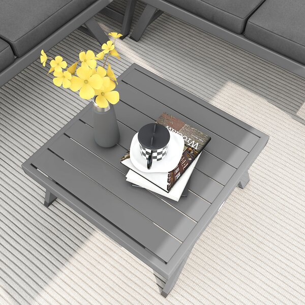 Outsunny Set da giardino a angolo e convertibile 4 pezzi con 2 divani, 1 poltrona d'angolo e 1 tavolino