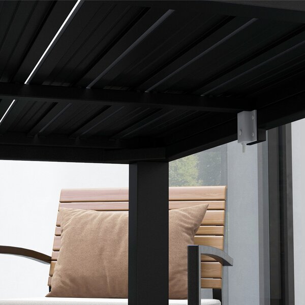 Outsunny Tavolo da giardino espandibile in alluminio rettangolare per 6 - 8 persone, dim. 180/240L x 94l x 73H cm, nero