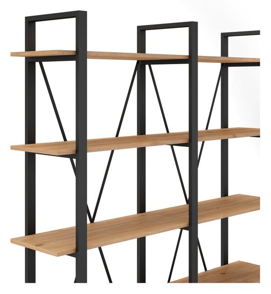 Scaffale in rovere nero/naturale 150x180 cm Aviva - Marckeric