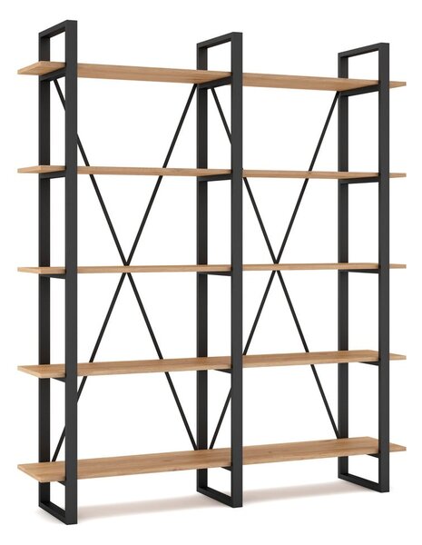 Scaffale in rovere nero/naturale 150x180 cm Aviva - Marckeric