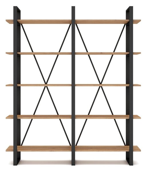 Scaffale in rovere nero/naturale 150x180 cm Aviva - Marckeric