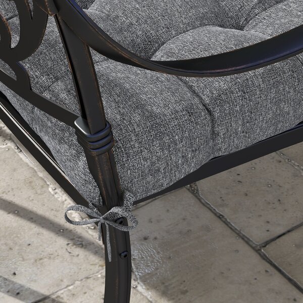 Outsunny Set di 4 cuscini per sedie da giardino, Cuscini esterno trapuntato, dim. 48L x 48P cm Grigio