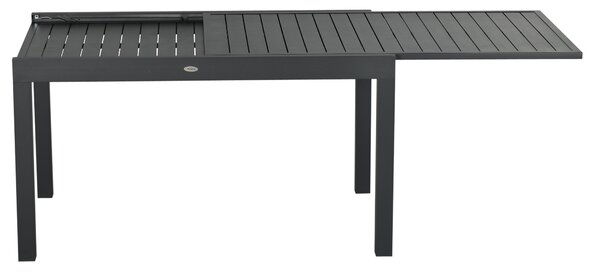 Outsunny Salon de jardin tavolo estensibile 135-270 cm in alluminio e textilene 6/10 persone 8 sedie impilabili grigio