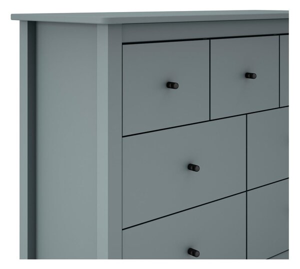 Cassettiera verde polveroso in pino massiccio 110x80x40 cm Misti – Marckeric