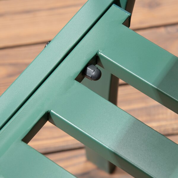Outsunny Panca da giardino panca esterna giardino in acciaio con schienale a motivo floreale per 2 persone 127 x 63 x 83 cm verde scuro